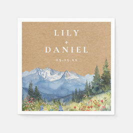 Rustikale Kraft Mountain Wildblume Hochzeit Serviette