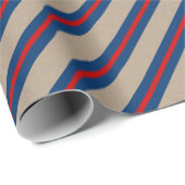Rustikale Kraft Navy Wide Strip Holiday Geschenkpapier (Rolleneckpunkt)
