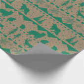 Rustikale Kraft Nordic Sweater Green Winter Animal Geschenkpapier (Ecke)