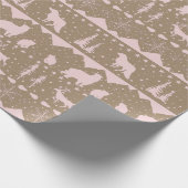 Rustikale Kraft Nordic Sweater Pink Winter Animals Geschenkpapier (Ecke)