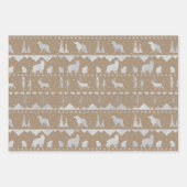 Rustikale Kraft Nordic Sweater Silver Winter Anima Geschenkpapier Set (Vorderseite)