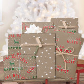 Rustikale Kraft Nordpol Sonderzustellung Name Geschenkpapier Set