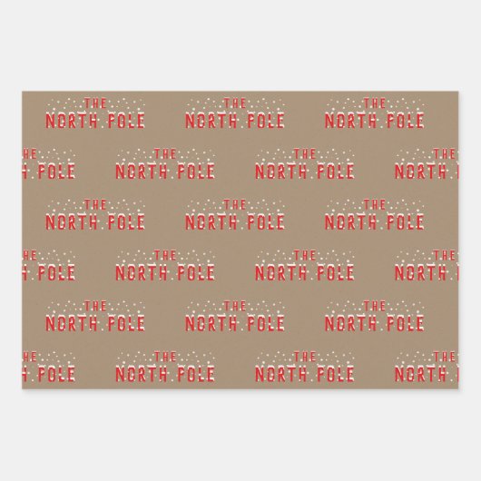 Rustikale Kraft Nordpol Sonderzustellung Name Geschenkpapier Set (Vorderseite)