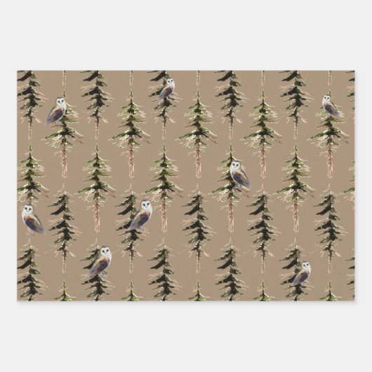 Rustikale Kraft-Öle in einem Wald Geschenkpapier Set (Vorderseite)