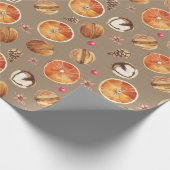 Rustikale Kraft Orange Slices Gewürze Anise Star Geschenkpapier (Ecke)