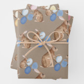 Rustikale Kraft Osterbrunnen Ostereier-Hunte teile Geschenkpapier Set (Beispiel)