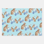 Rustikale Kraft Osterbrunnen Ostereier-Hunte teile Geschenkpapier Set (Vorderseite)