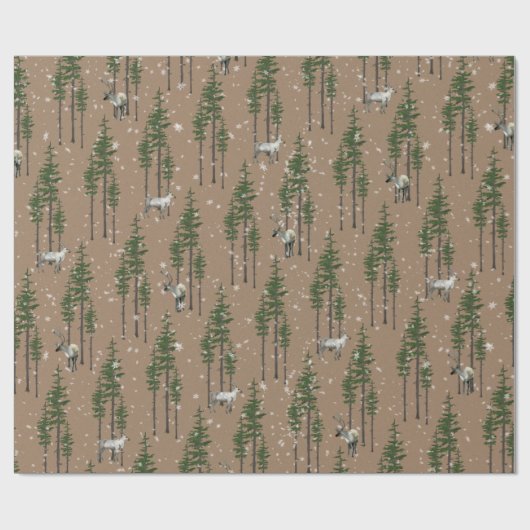 Rustikale Kraft-Östliche Kiefernwälder Geschenkpapier (Flach)