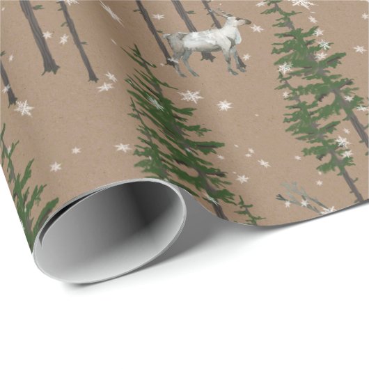 Rustikale Kraft-Östliche Kiefernwälder Geschenkpapier (Rolleneckpunkt)