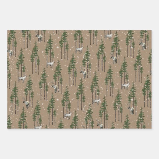 Rustikale Kraft-Östliche Pinienwälder Geschenkpapier Set (Vorderseite)
