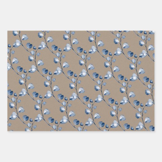 Rustikale Kraft Papier Blaue Eukalyptus Spriken 2 (Vorderseite 2)