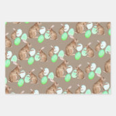 Rustikale Kraft Papier Bunnies Sharing Ostereier J (Vorderseite 3)