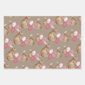 Rustikale Kraft Papier Bunnies Sharing Ostereier J (Vorderseite 3)