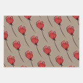 Rustikale Kraft Papier Carmine roten Blüten blühen (Vorderseite 3)