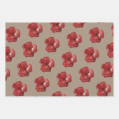 Rustikale Kraft Papier Carmine roten Blüten blühen (Vorderseite)