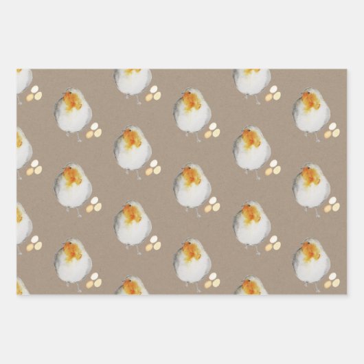 Rustikale Kraft Papier Osterchips Hüfteier (Vorderseite)