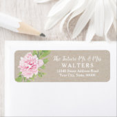 Rustikale Kraft Papier Pink Peony Wasserfarbe Blum (Insitu)