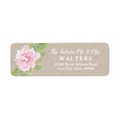 Rustikale Kraft Papier Pink Peony Wasserfarbe Blum (Vorne)