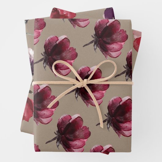 Rustikale Kraft Papier rote Blume auf Steppe (Beispiel)