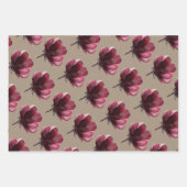 Rustikale Kraft Papier rote Blume auf Steppe (Vorderseite)