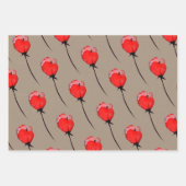 Rustikale Kraft Papier Rote Blume Bug und Blüten (Vorderseite 3)