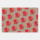 Rustikale Kraft Papier Rote Blume Bug und Blüten (Vorderseite)