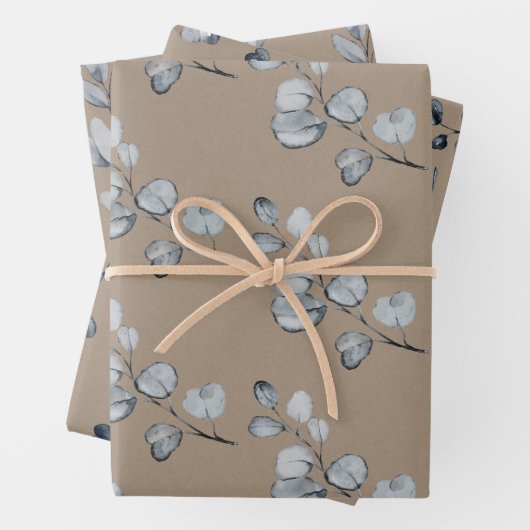 Rustikale Kraft Papier Silber Grau Eukalyptus Spri (Beispiel)