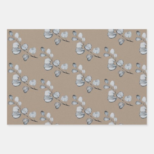 Rustikale Kraft Papier Silber Grau Eukalyptus Spri (Vorderseite)