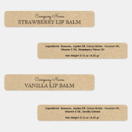 Rustikale Kraft Papier Stil Lip Balm Business Cust Etiketten