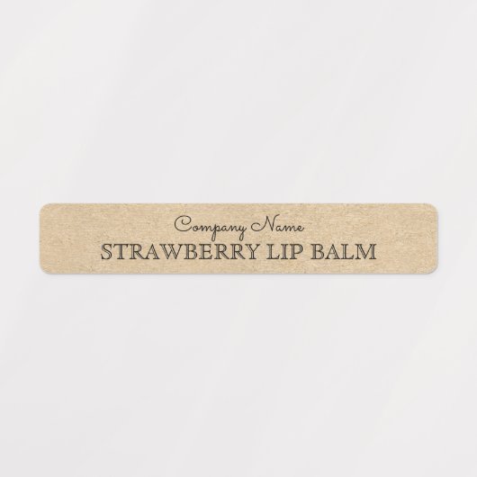 Rustikale Kraft Papier Stil Lip Balm Business Cust Etiketten (Design 1)
