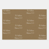Rustikale Kraft Papier Weißer Familienname Weihnac (Vorderseite 3)