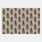 Rustikale Kraft Papier WinterwaldflächeBäume II (Vorderseite 3)