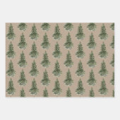 Rustikale Kraft Papier WinterwaldflächeBäume II (Vorderseite 2)