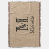 Rustikale Kraft-Papierschau-Monogramm Decke (Vorderseite Vertikal)