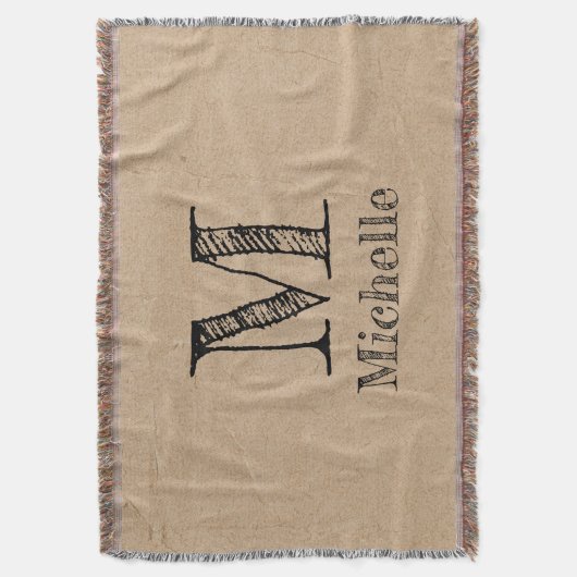 Rustikale Kraft-Papierschau-Monogramm Decke (Vorderseite Vertikal)
