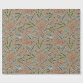 Rustikale Kraft Pine Blue Spruce Cones & Ilex Berr Geschenkpapier (Flach)