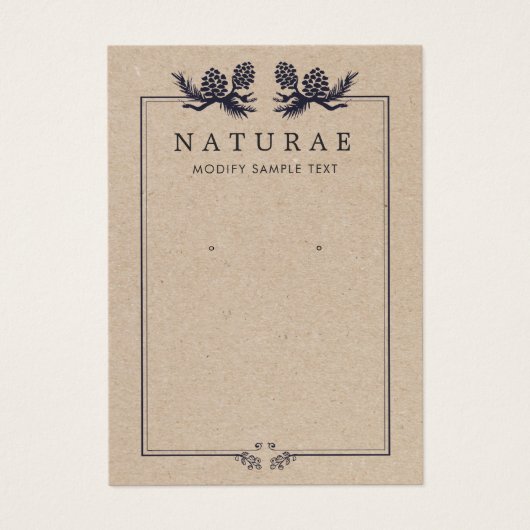 Rustikale Kraft Pine Cones Earring Juwelier Displa (Vorderseite)