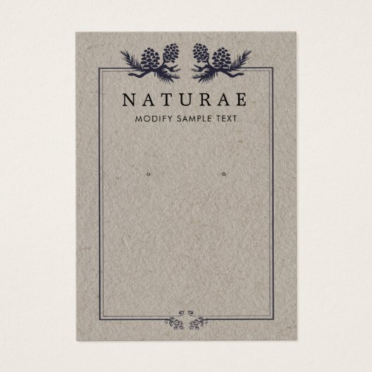 Rustikale Kraft Pine Cones Earring Juwelier Displa (Vorderseite)