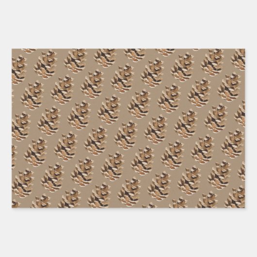 Rustikale Kraft Pine Cones Wrapping Paper Sheets Geschenkpapier Set (Vorderseite)