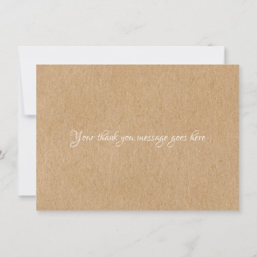 Rustikale Kraft Pink Herzen Vielen Dank Dankeskarte (Rückseite)