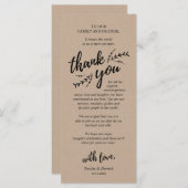 Rustikale Kraft, Platzierung Dankeschön Karte (Vorne/Hinten)