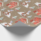 Rustikale Kraft Rabbit Out Geschenk zu Weihnachten Geschenkpapier (Ecke)