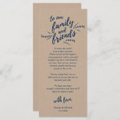 Rustikale Kraft-Reben, Platzierung Dankeschön Kart Programm (Vorne/Hinten)