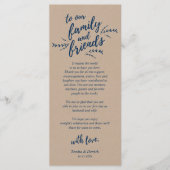 Rustikale Kraft-Reben, Platzierung Dankeschön Kart Programm (Vorderseite)