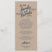 Rustikale Kraft-Reben, Platzierung Dankeschön Kart