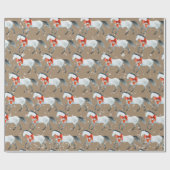 Rustikale Kraft Red Christmas Bows on White Horns Geschenkpapier (Flach)