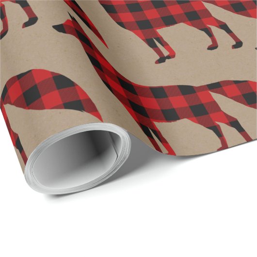 Rustikale Kraft Red Fox Buffalo Kariert zu Weihnac Geschenkpapier (Rolleneckpunkt)