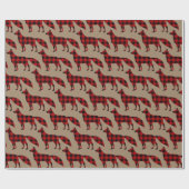 Rustikale Kraft Red Fox Buffalo Kariert zu Weihnac Geschenkpapier (Flach)