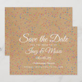 Rustikale Kraft Regenbogen Konfetti Save-the-Date- Save The Date (Vorne/Hinten)