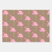 Rustikale Kraft Rosa Flamingos und rosa Hibiskus Geschenkpapier Set (Vorderseite 2)